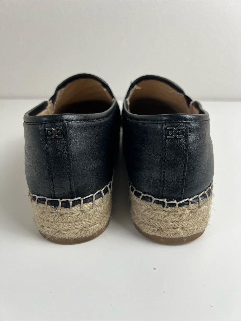 Sam Edelman Catherine Black Woven Leather Espadrille‎ Platform Loafers Size 11